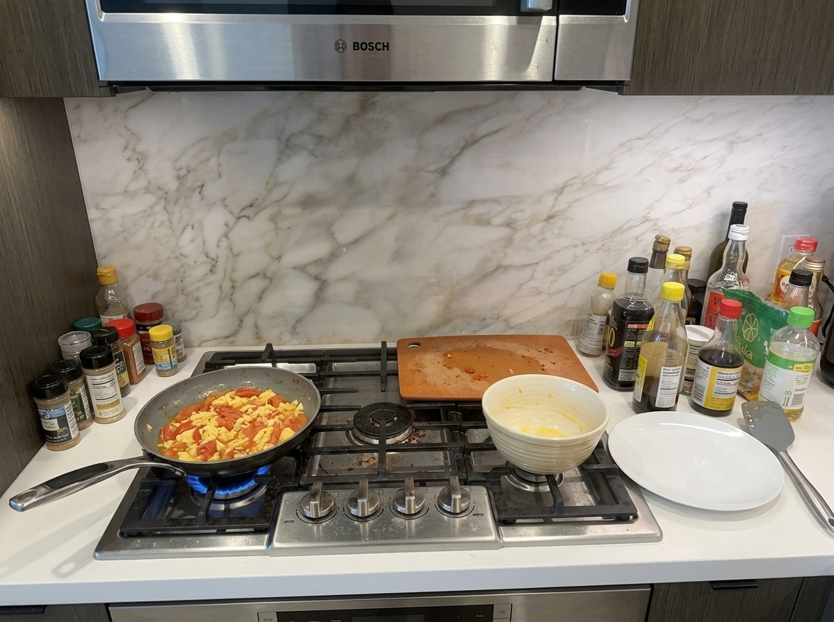A generated first-person observation released during the historical cooking episode